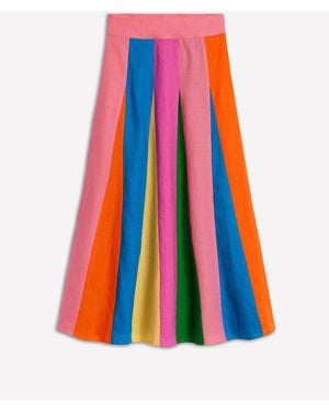 Boden 100% Linen Flippy Maxi Skirt - White