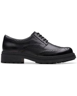 Clarks Standard Fit (F) Leather Orinoco3 Derby Shoes - Schwarz