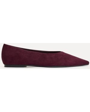 Linzi Direct Point Toe Flat Ballet Pumps - Red