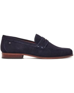 Base London Slate Penny Loafer - Blue