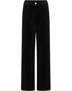 Pour Moi Harriet Stretch Velvet Wide Leg Pants - Black