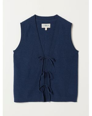 FatFace Fatface Fia Tie Front Knitted Vest - Blue