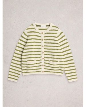 White Stuff Belle Stripe Cardigan - Metallic