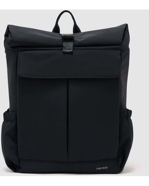 Reiss Pascal - Navy Technical Roll-top Backpack, One - Black