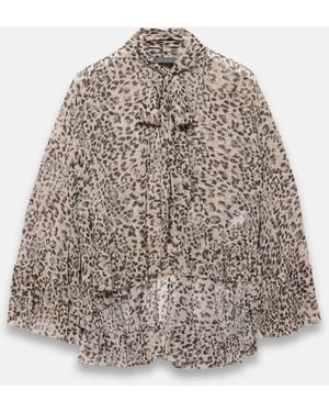 Mint Velvet Polka Dot Print Ruffle Blouse - White