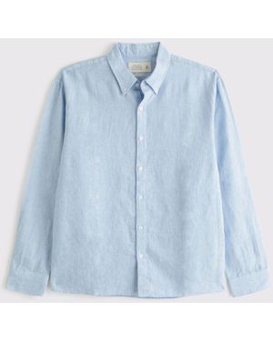 Abercrombie & Fitch Long Sleeve 100% Linen Shirtxlarge - Weiß