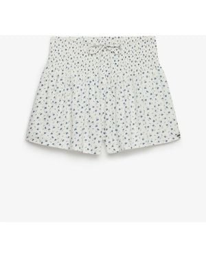 Superdry Printed Mini Smocked Shorts - White