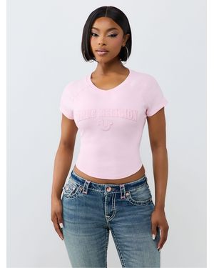 TRUE RELIGION Embroidered Washed Rib Baby T-Shirt - White