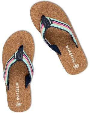 Weird Fish Arundel Cork Flip Flops - Blue