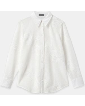 Mint Velvet Mesh Embroidered Shirt - White