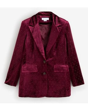 Never Fully Dressed Velvet Blazer - Red