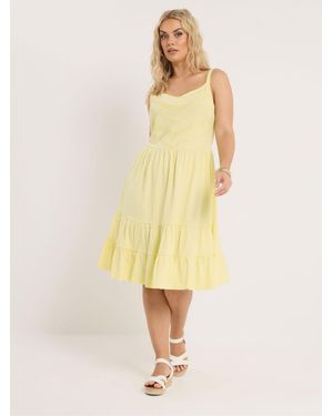 Yours Curve Yours Curve Lace Beach Mini Dress - Yellow