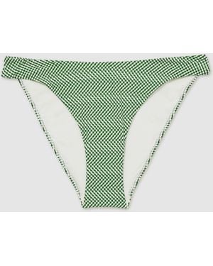 Reiss Kai Chequered-Print Bikini Bottoms - Green