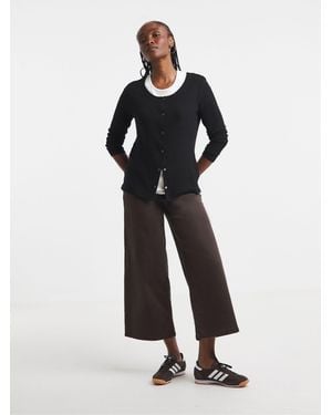 Simply Be Vest & Long Sleeve Double Layer Top - White