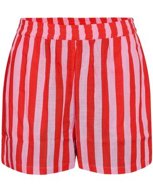 Noisy May High Waist Shorts - Red