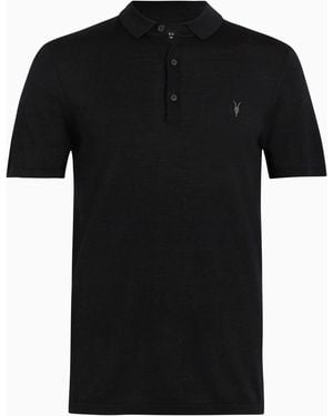 AllSaints Allsaints Mode Merino Polo Shirt - Black