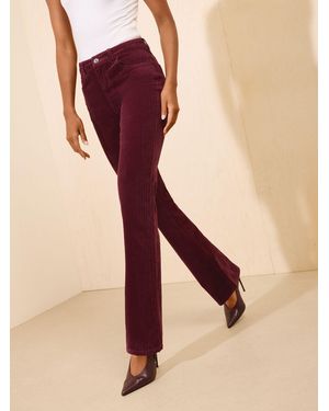 Friends Like These Burgundy Slim Bootcut Corduroy Pants - Pink