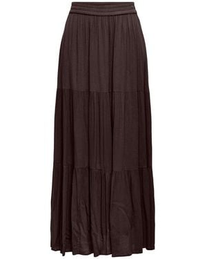 ONLY Tiered Maxi Skirt - Brown