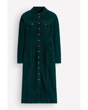 Boden Fleur Cord Midi Dress - Green