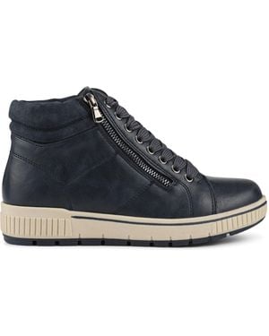 Pavers Lace Up Boots With Side Zip - Blue