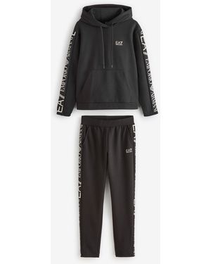 EA7 Emporio Armani Logo Tape Tracksuit - Black
