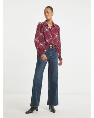 JD Williams Printend Georgette Volume Sleeve Shirred Cuff Shirt