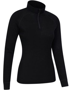 Mountain Warehouse Merino Zip Neck Thermal Top - Black