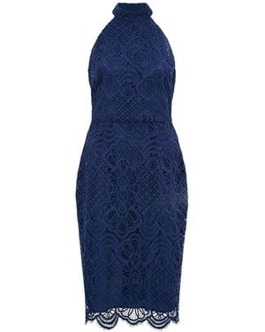 Yumi' Lace Halter Neck Dress - Blue