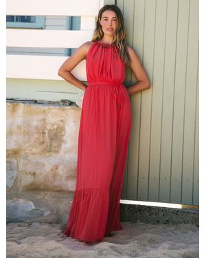 Friends Like These Beaded Neck Sleeveless Maxi Dress Beach Cover-Up - Multicolor