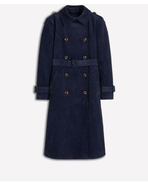 Boden Cheltenham Cord Trench Coat - Blue