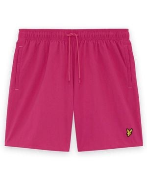 Lyle & Scott Einfarbige Badeshorts - Pink