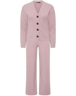 PixieGirl Petite Pixiegirl Petite Ribbed Top & Pants Set - Pink
