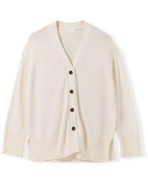 Celtic & Co. Cotton Blend Drop Shoulder Slouch Cardigan - White