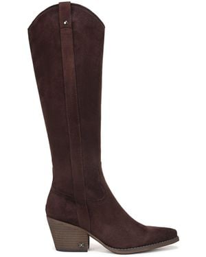 Sam Edelman Chocolate Wyatt Regular Fit Knee High Western Boots - Brown