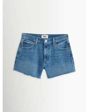 PAIGE Archie Biarrittz Wash With Frayed Hem Shorts - Blue