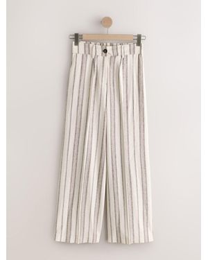 Next Linen Rich Wide Leg Pants - Natural