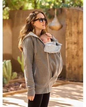 Seraphine Maternity & Babywearing 3-In-1 Hoodie - Brown