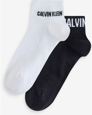 Calvin Klein Logo Stripe Socks 2 Pack - Blue