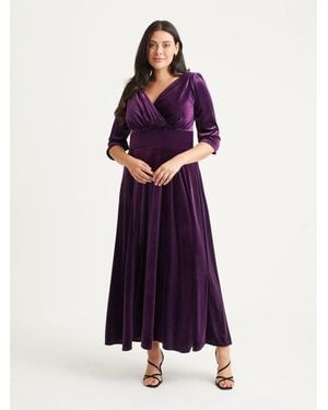 Scarlett & Jo Verity Velvet Maxi Gown - Purple