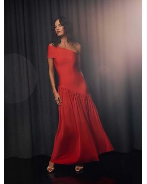 Elliatt Jesselle Asymmetrical Bandage Dress - Red