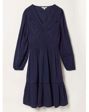 FatFace Fatface Pippa Petite Jacquard Dress - Blue