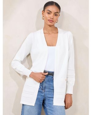 Lipsy Pointelle Detail Longline Cardigan - White