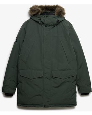 Superdry Everest Faux Fur Parka Jacket - Green