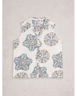 White Stuff Amy Sleeveless Shirt - Natural