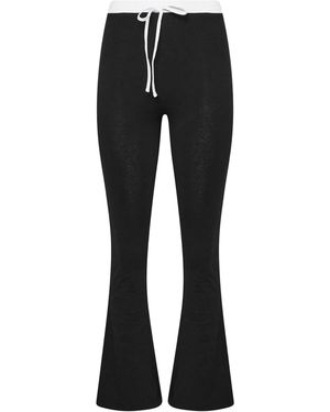 PixieGirl Petite Contrast Waistband Flared Leggings - Black