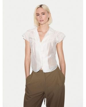 Jigsaw Smocking Blouse - White