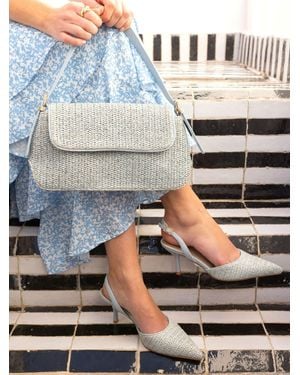 Novo Raffia Andorra Shoulder Bag - Gray