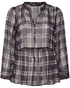 Yours Curve Chiffon Peplum Blouse - Gray