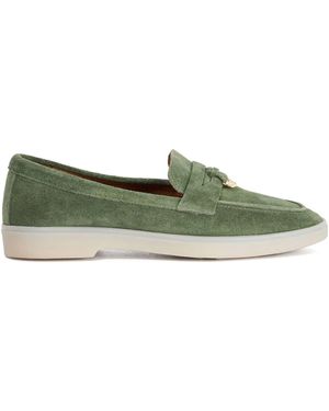 dunelondon Standard Fit Grinning Unlined Suede Loafers - Grün