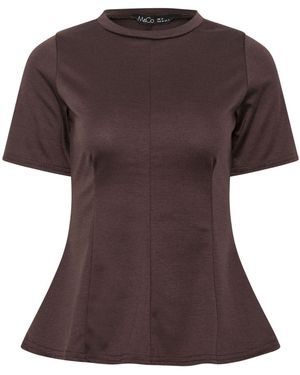 M Com Petite Waisted T-Shirt - Brown